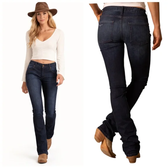 Kimes Ranch Audrey Bootcut Jeans Dark Wash Western USA Made 8x34 J1863 - Picture 2 of 9